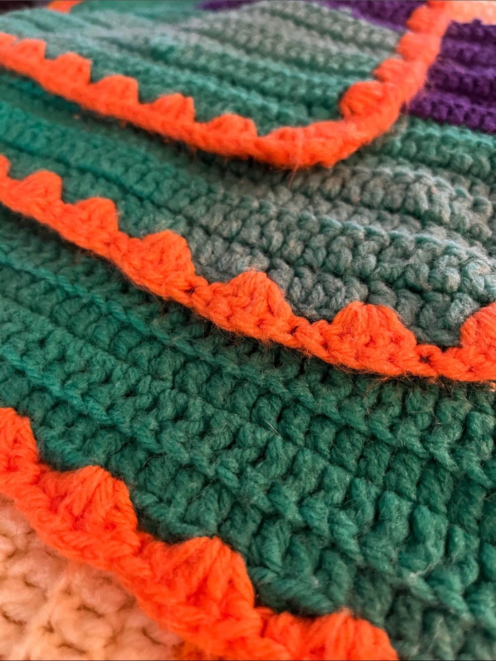 Long 100x60 Handmade Crochet Blanket for twin or XL twin bed - Picture 2 of 6